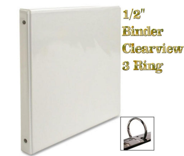 Binder 1/2" with Clear View, White